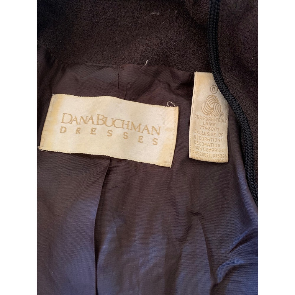 Dana Buchman Dresses Brown Pure Wool Long Sleeve Button Front Coat Dress 6 - Picture 4 of 9